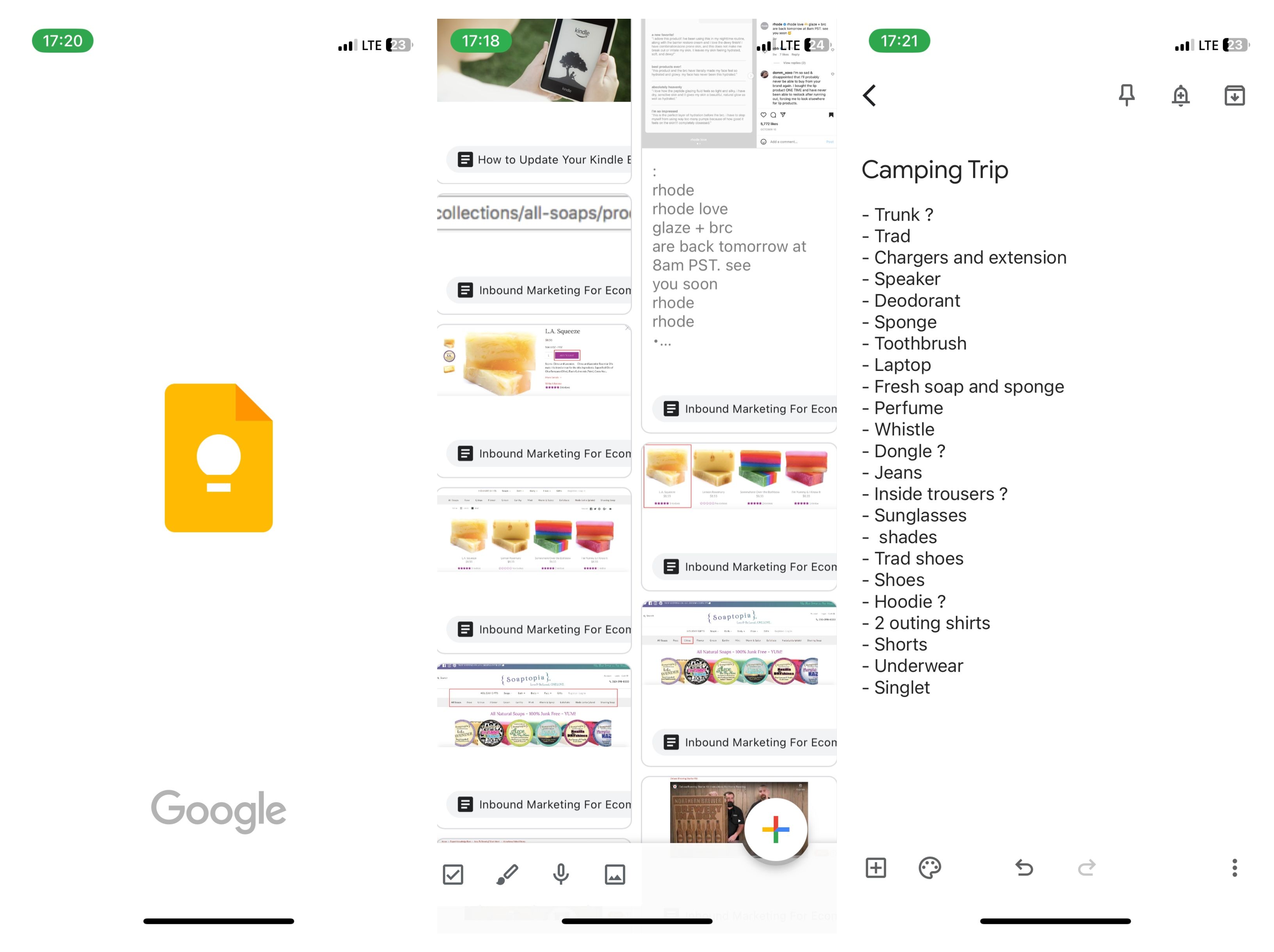 Google Keep App for iPhone