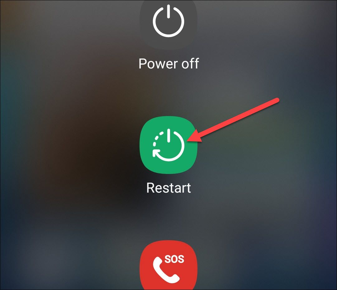Android Power menu with 'Restart' button.