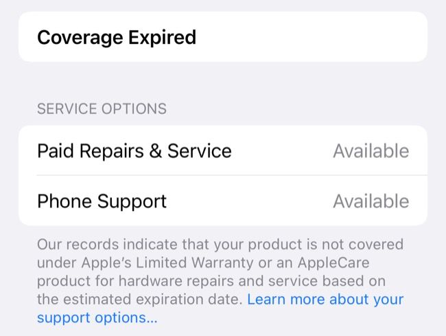 AirPods coverage expired
