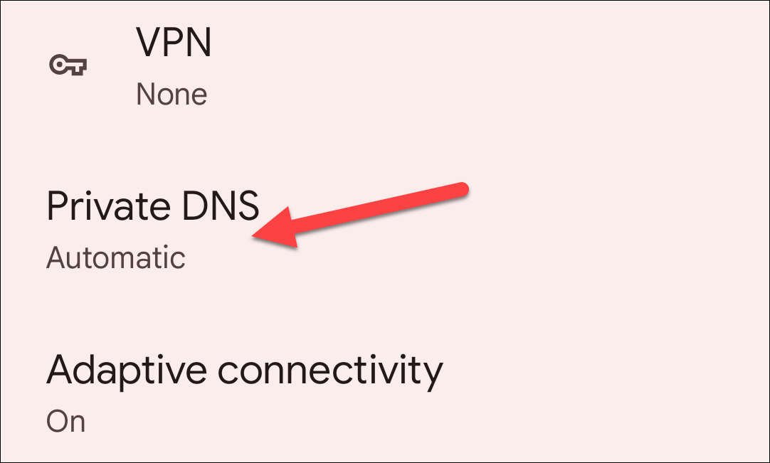 Private DNS feature in Settings.