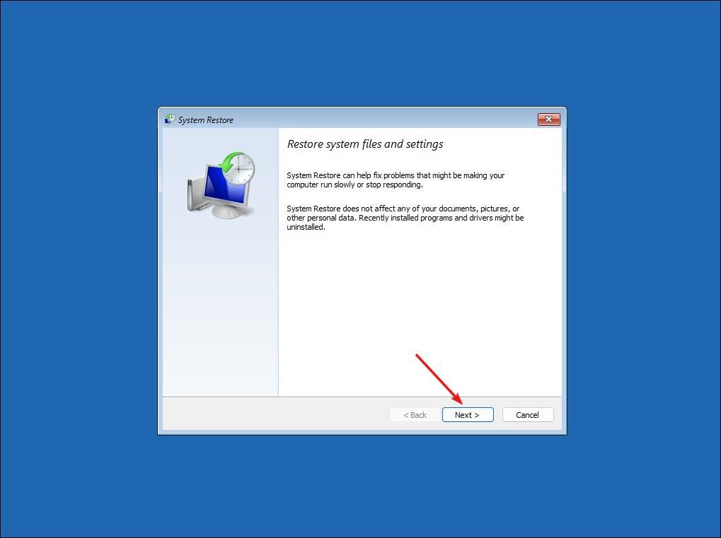 Windows 11 Recovery Menu System Restore Initial Screen