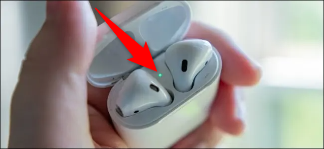 Check AirPods' charging status on the case.
