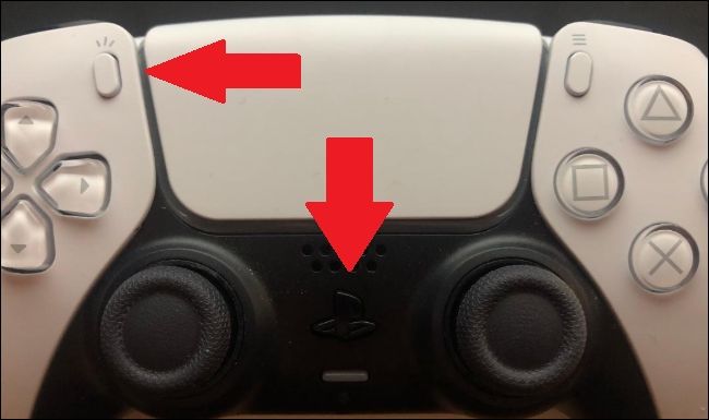pairing mode activated with create and playstation buttons on dualsense controller