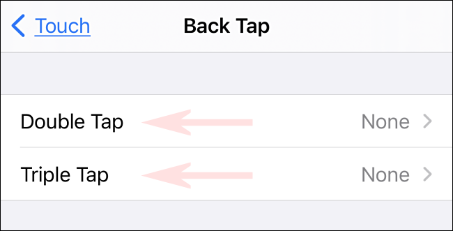 In Back Tap settings, select 