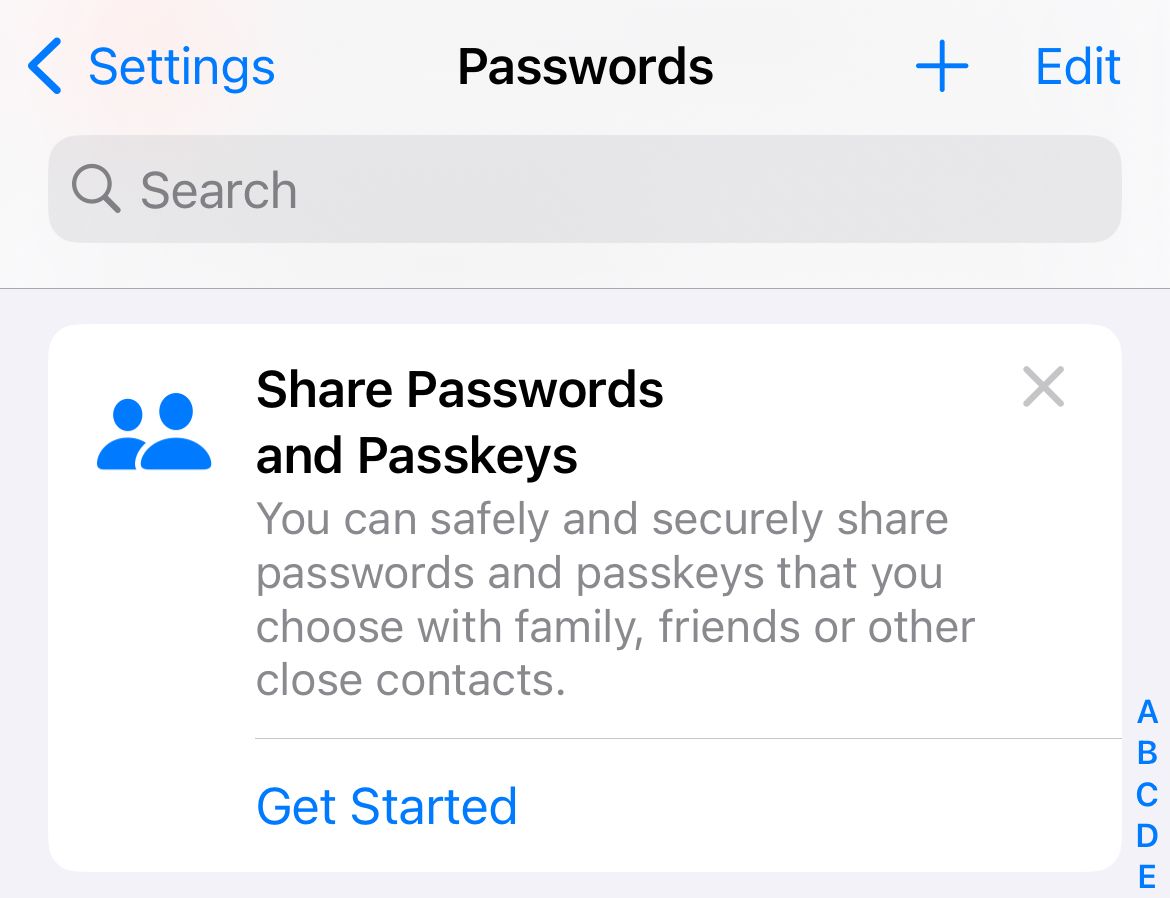 Начало совместного использования паролей в iOS 17