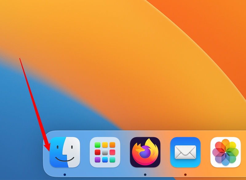 The Finder icon on a Mac's Dock. 